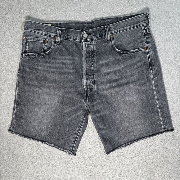 Levi’s Premium 501 ‘93 Cut Off Shorts Men’s Size 38 Faded Black Grunge Skater - Picture 1 of 16